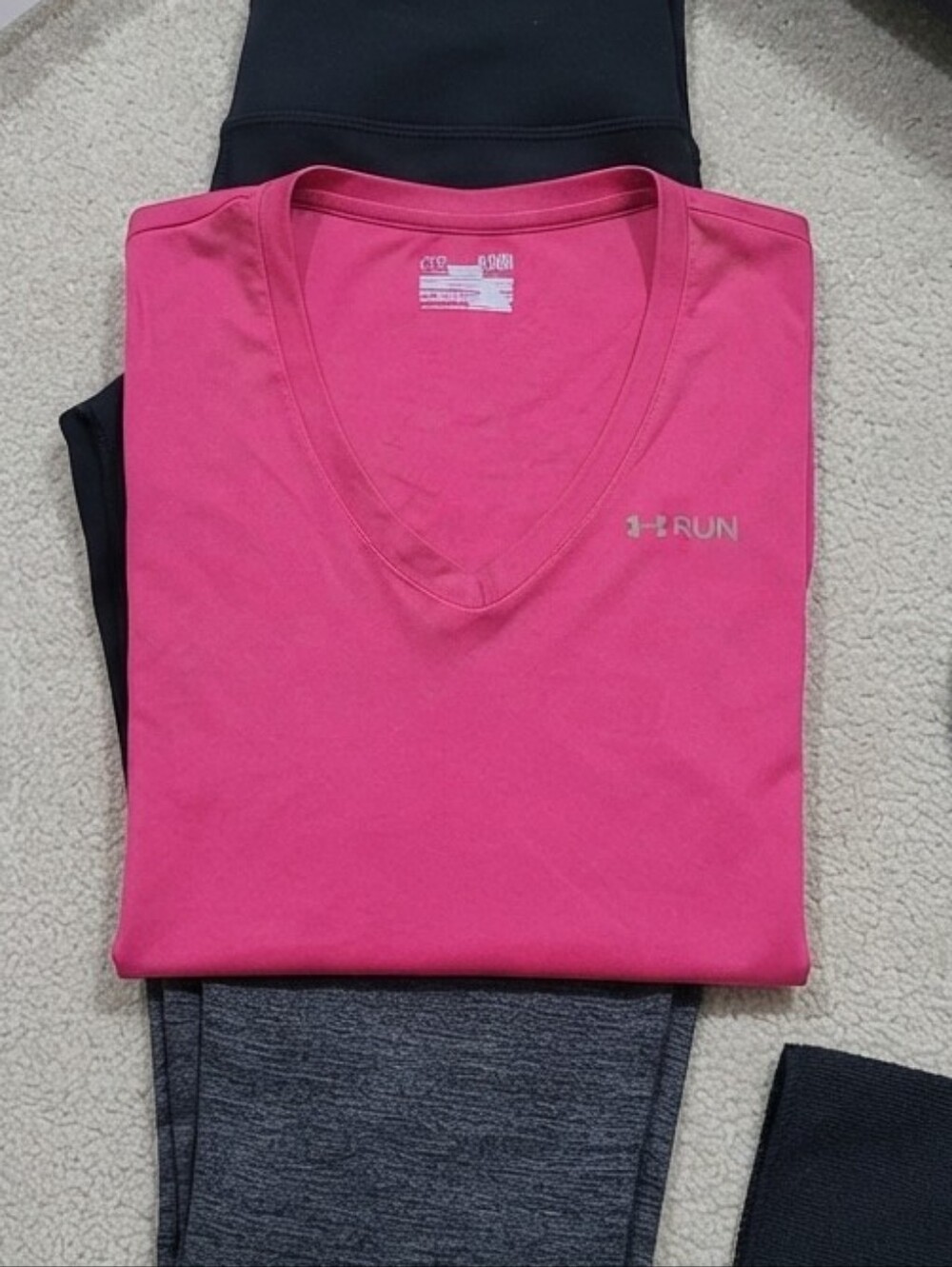 Under Armour Hot Pink V-Neck Run Tee